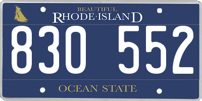 RI license plate 830552