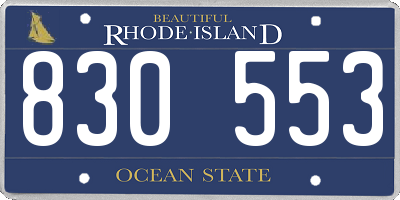 RI license plate 830553
