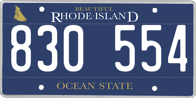 RI license plate 830554