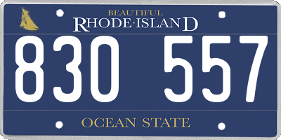RI license plate 830557