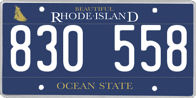 RI license plate 830558