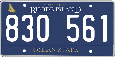 RI license plate 830561