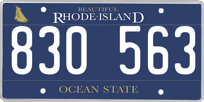 RI license plate 830563