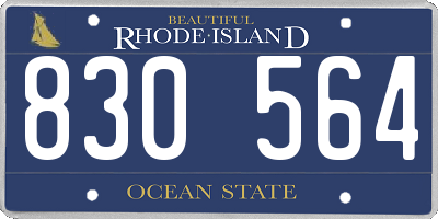 RI license plate 830564