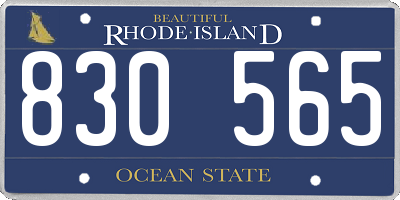 RI license plate 830565