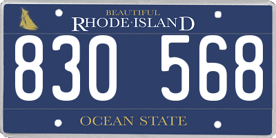 RI license plate 830568
