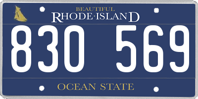 RI license plate 830569