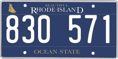 RI license plate 830571