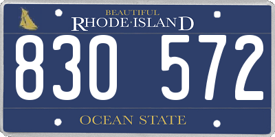 RI license plate 830572