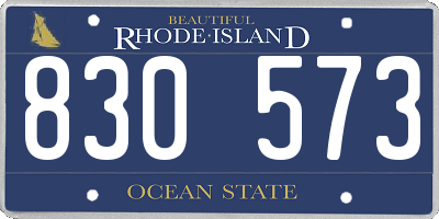RI license plate 830573
