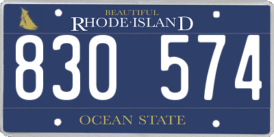 RI license plate 830574