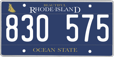 RI license plate 830575