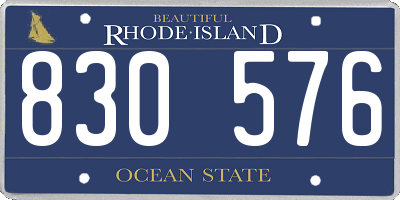 RI license plate 830576
