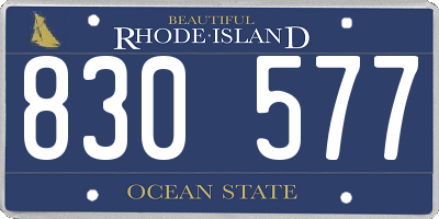 RI license plate 830577