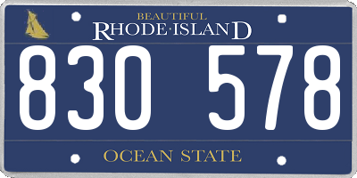 RI license plate 830578
