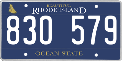 RI license plate 830579