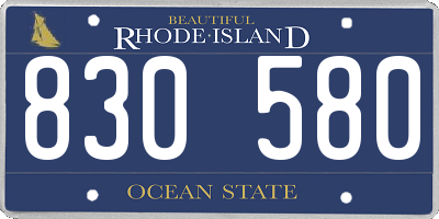 RI license plate 830580