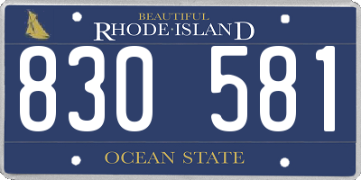 RI license plate 830581