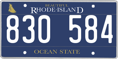 RI license plate 830584