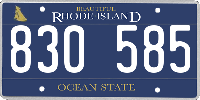 RI license plate 830585