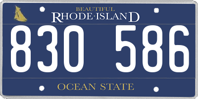 RI license plate 830586