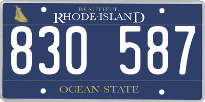 RI license plate 830587