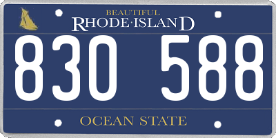RI license plate 830588