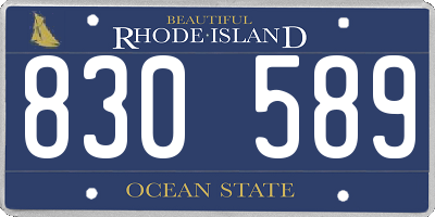 RI license plate 830589