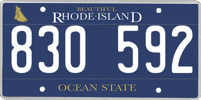 RI license plate 830592