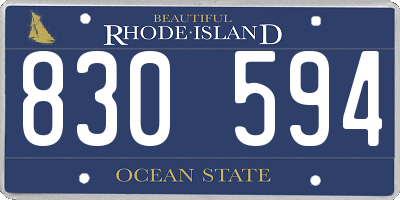 RI license plate 830594