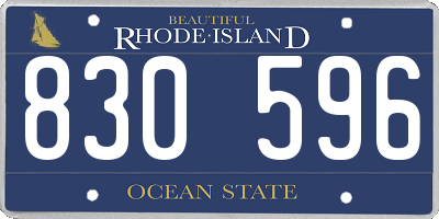 RI license plate 830596
