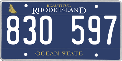 RI license plate 830597