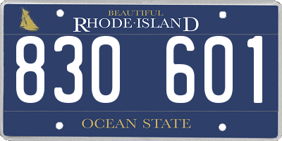 RI license plate 830601