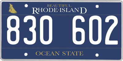 RI license plate 830602