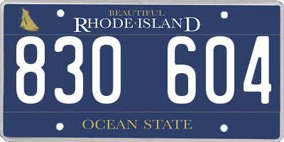 RI license plate 830604