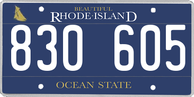 RI license plate 830605