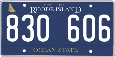 RI license plate 830606