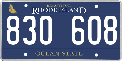 RI license plate 830608