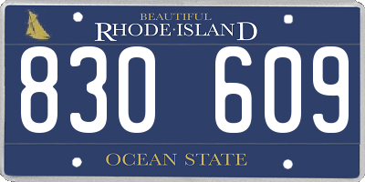 RI license plate 830609