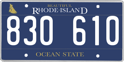 RI license plate 830610
