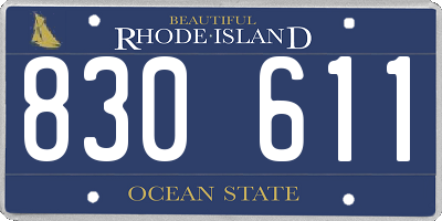 RI license plate 830611