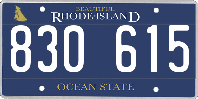 RI license plate 830615