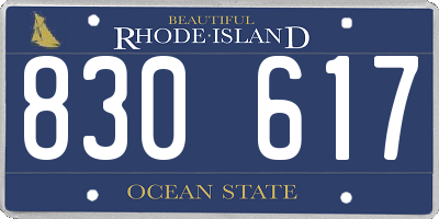 RI license plate 830617