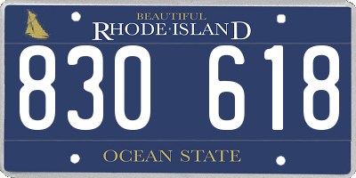 RI license plate 830618