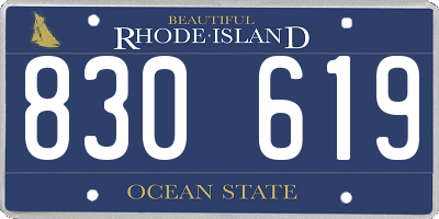 RI license plate 830619