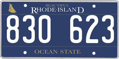 RI license plate 830623