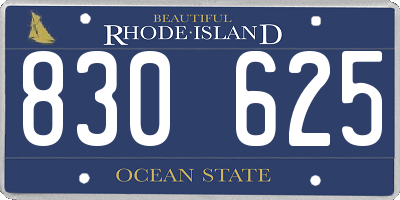RI license plate 830625