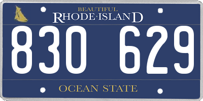 RI license plate 830629
