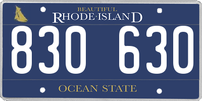 RI license plate 830630