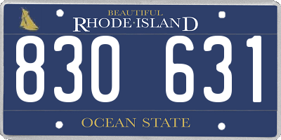 RI license plate 830631